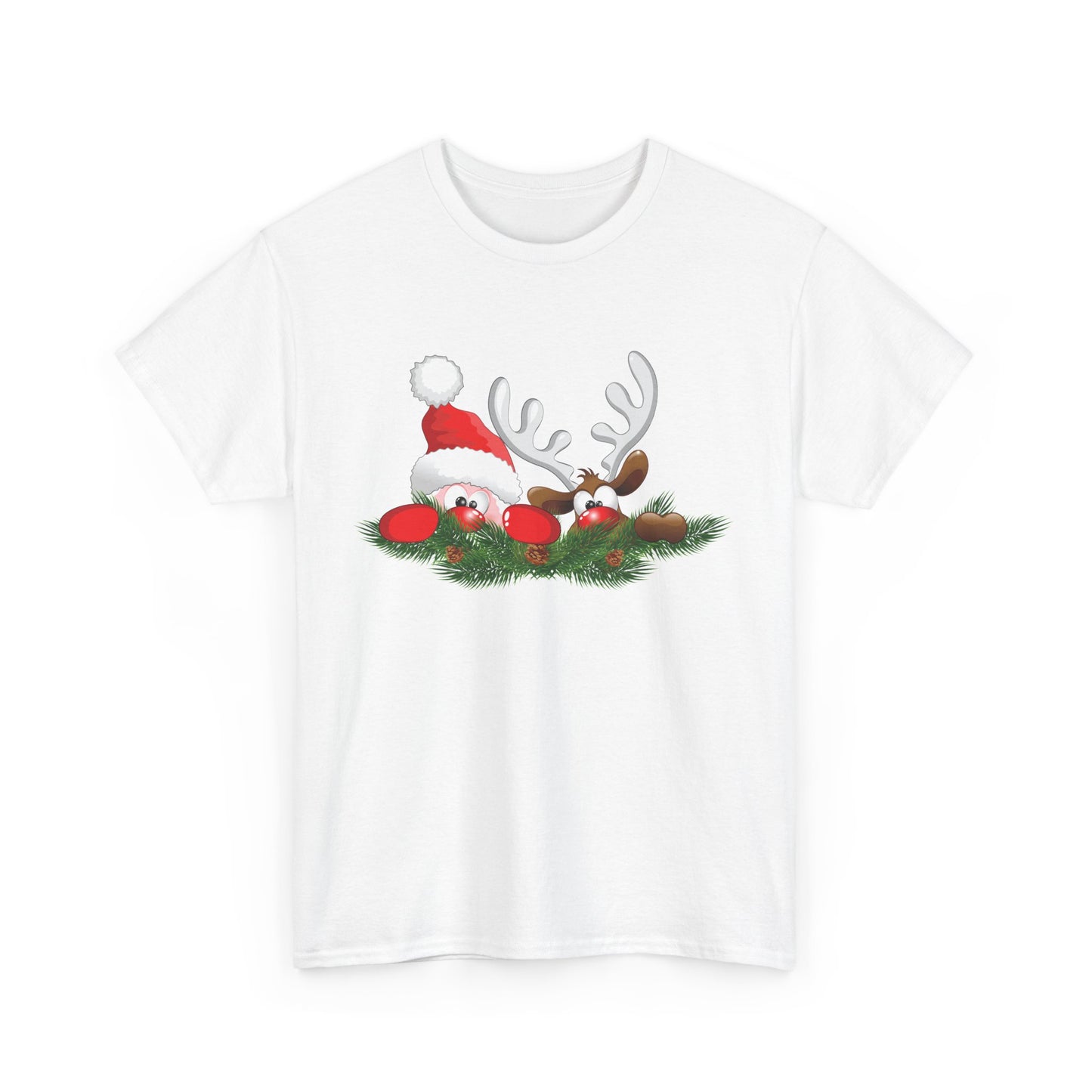 Peeking Santa. Heavy Cotton T-Shirt