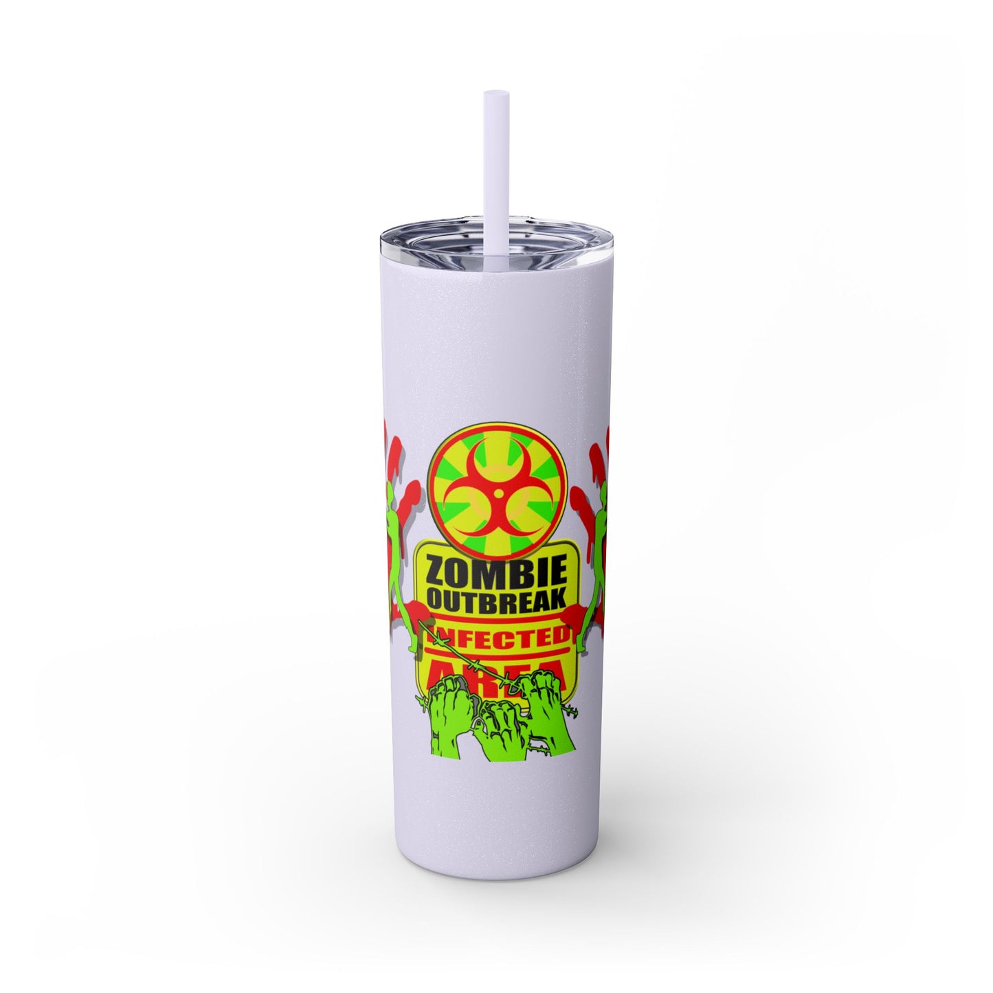 Zombie Zone. 20oz Skinny Tumbler with Straw