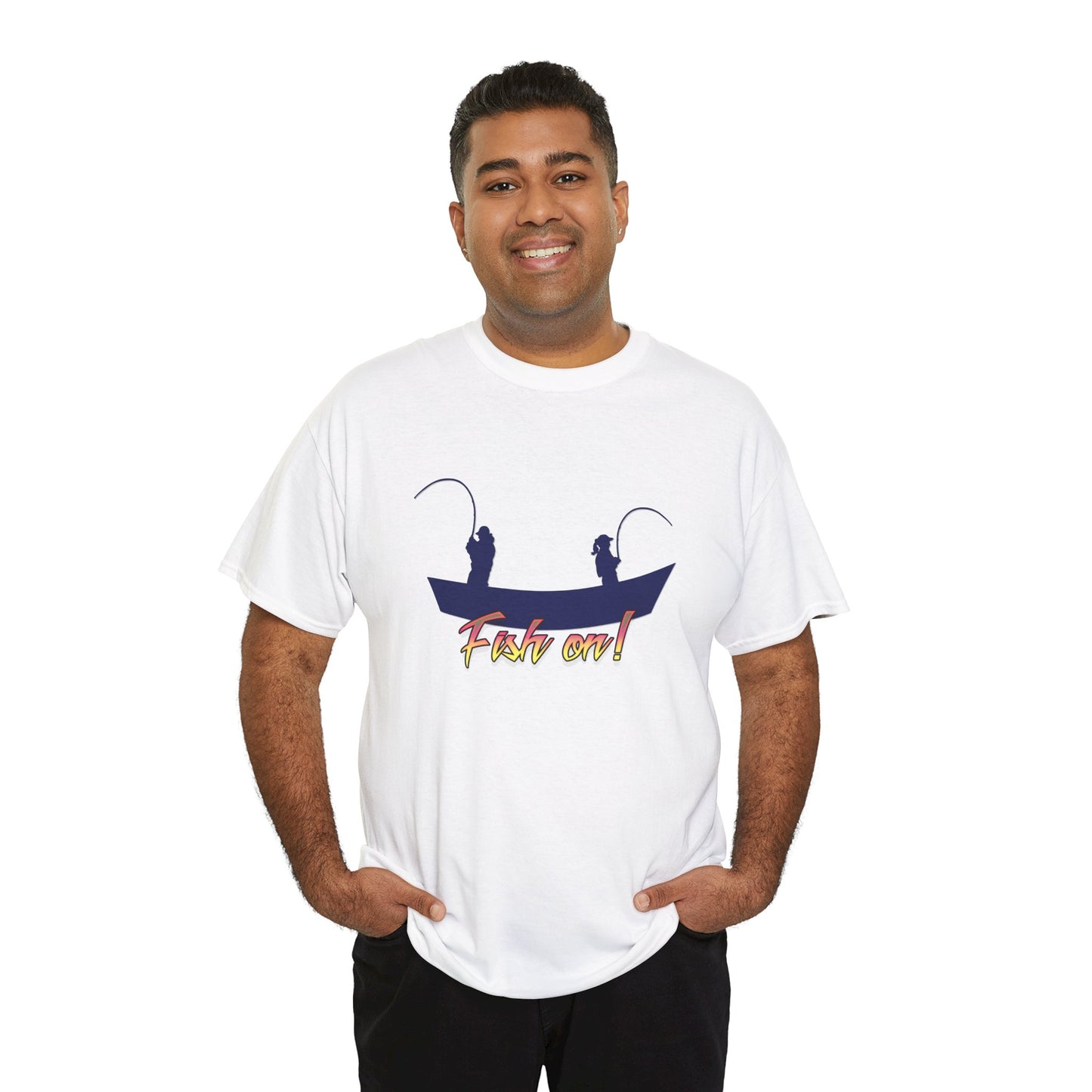 Fish on Drift Boat. Heavy Cotton T-Shirt