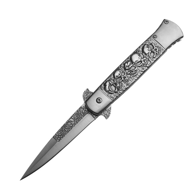 Skulls Stainless Steel Folding Knife