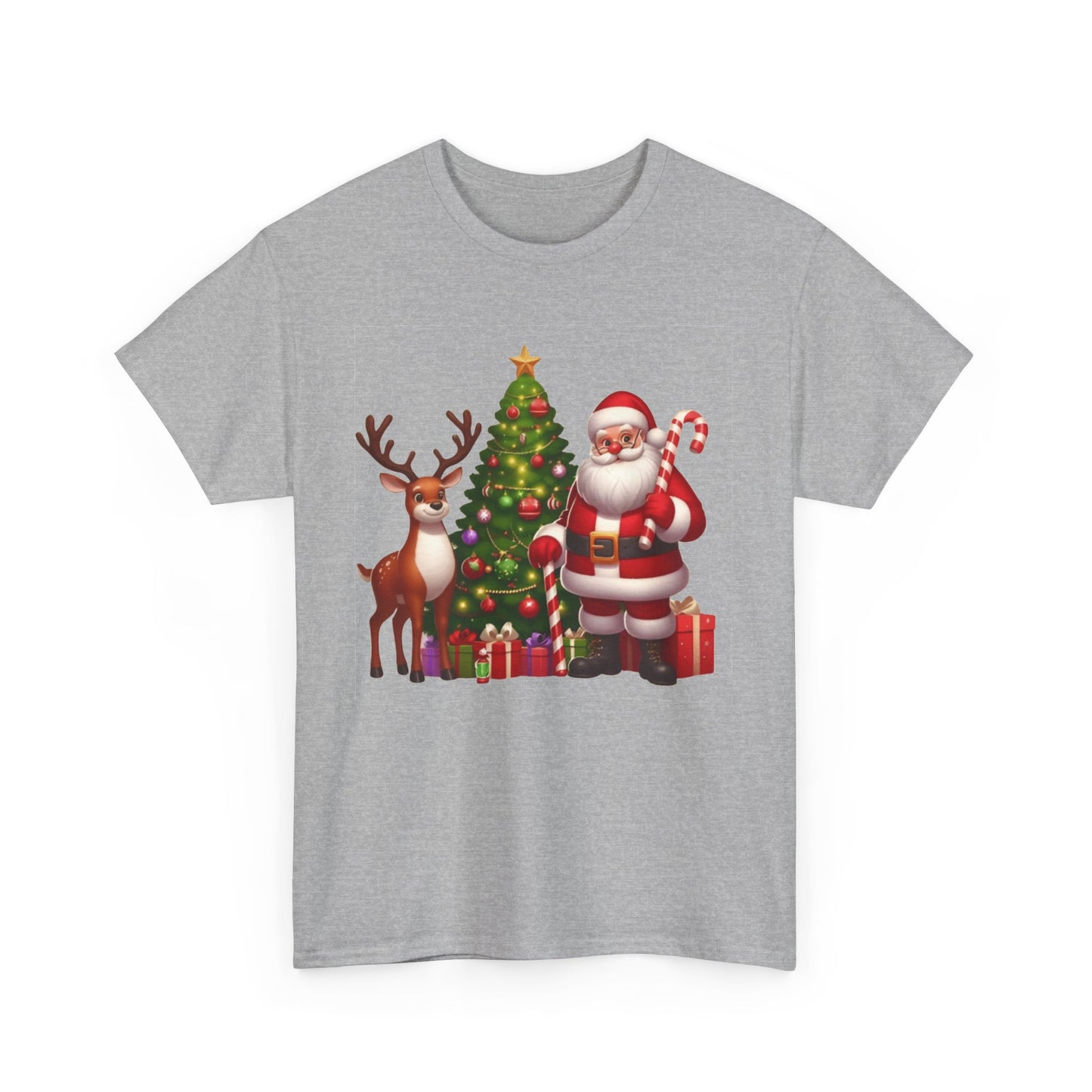 Santa Christmas Tree. Heavy Cotton T-Shirt