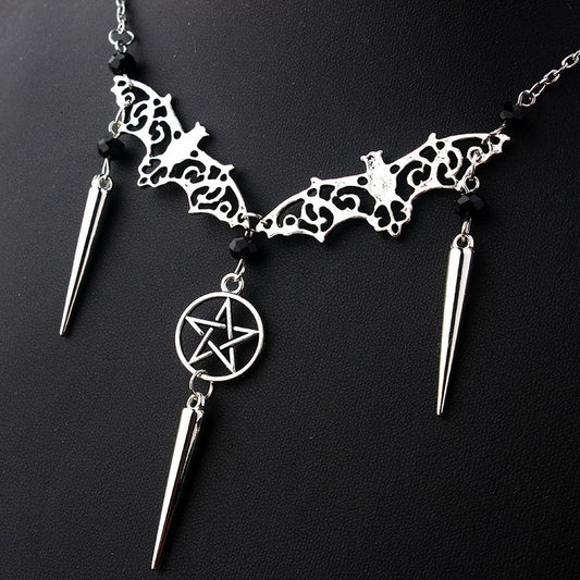 Pentagram Bat Necklace