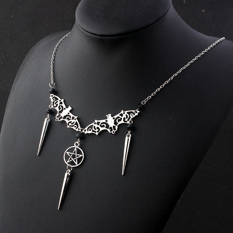 Pentagram Bat Necklace