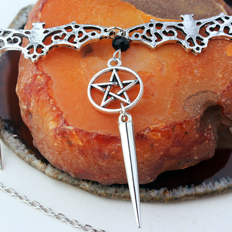 Pentagram Bat Necklace