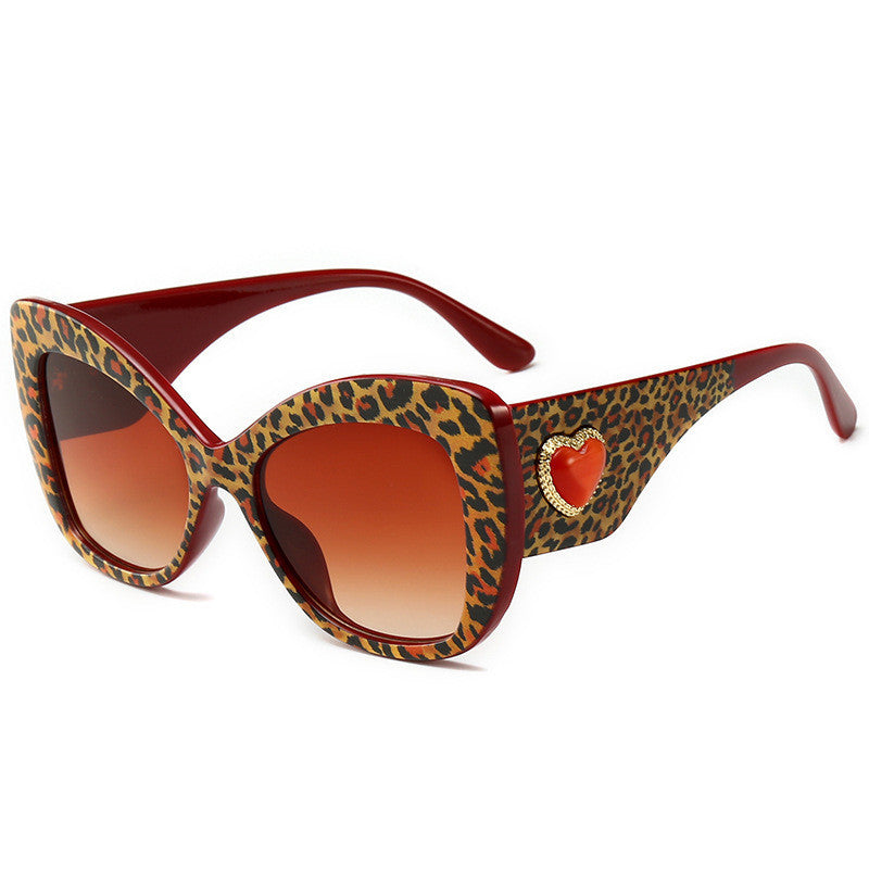 Leopard Print Trendy Big Frame Sunglasses