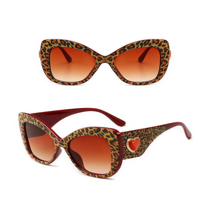 Leopard Print Trendy Big Frame Sunglasses