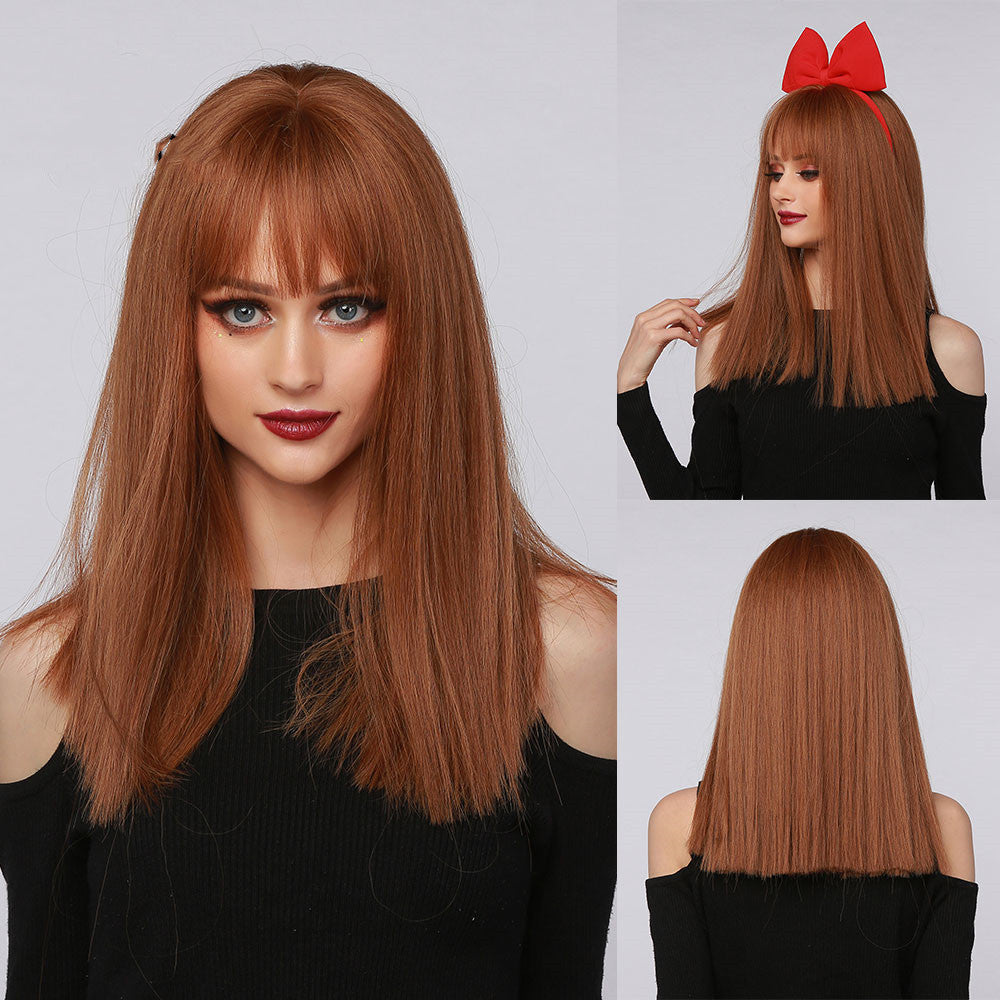 Multicolor Qi Bangs Medium Length Straight Hair