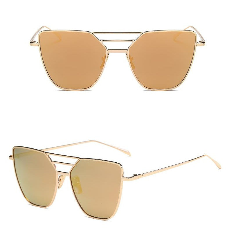 Metal frame cat eye sunglasses