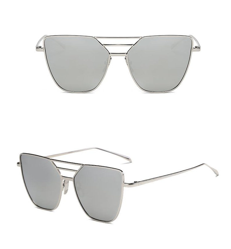 Metal frame cat eye sunglasses