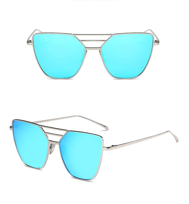 Metal frame cat eye sunglasses