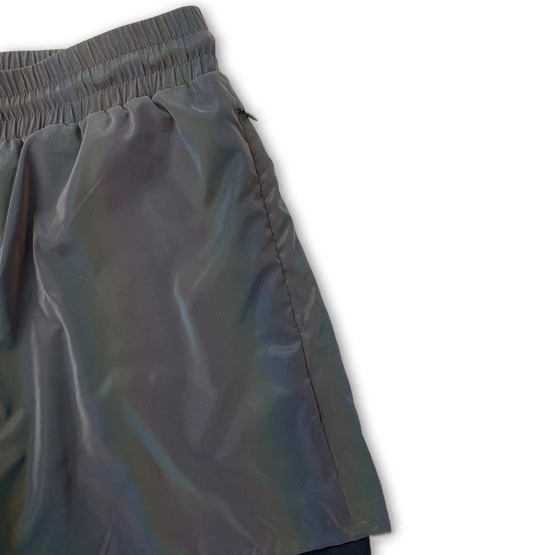 Men's Solid Reflective Running Shorts