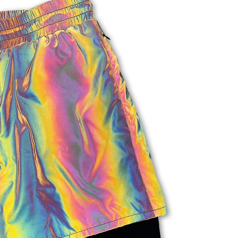 Men's Solid Reflective Running Shorts