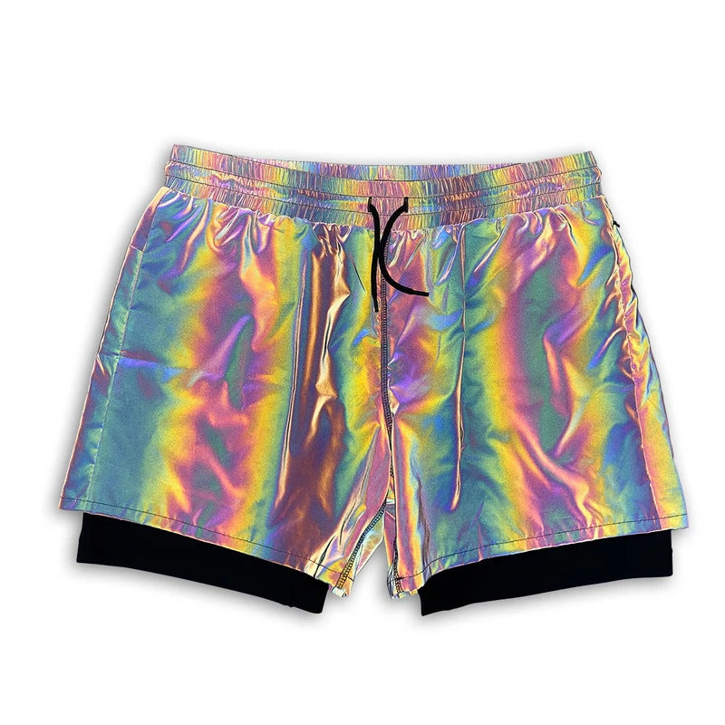 Men's Solid Reflective Running Shorts