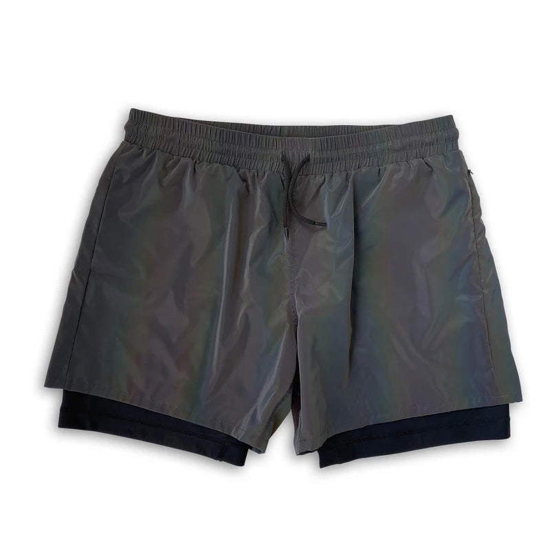 Men's Solid Reflective Running Shorts