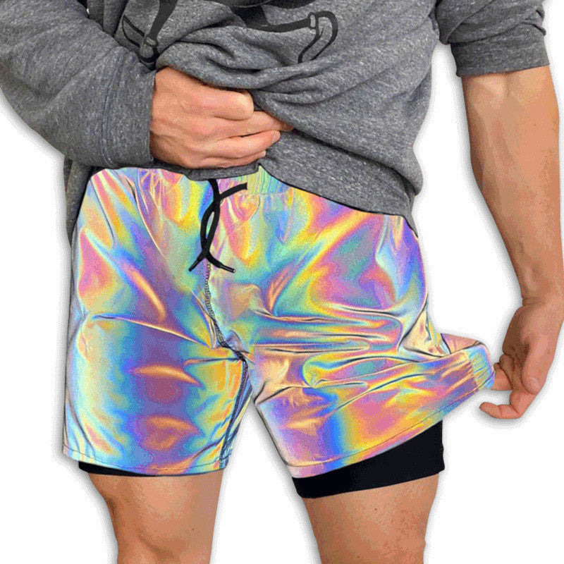 Men's Solid Reflective Running Shorts