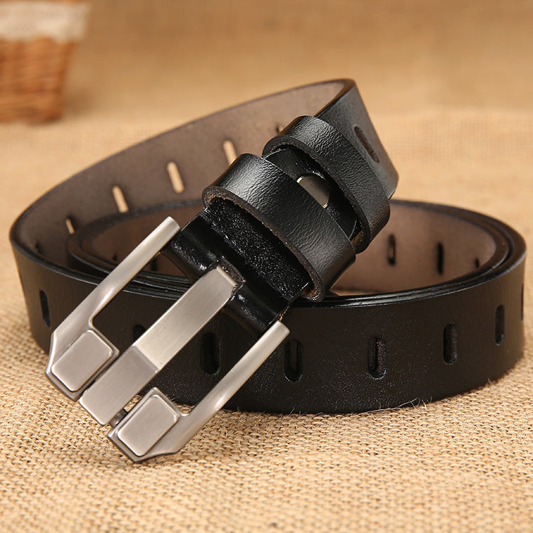 Vintage Pin Buckle Cowhide Belt