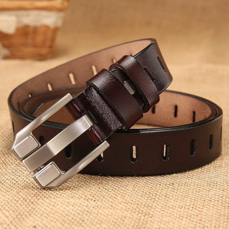 Vintage Pin Buckle Cowhide Belt