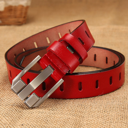 Vintage Pin Buckle Cowhide Belt