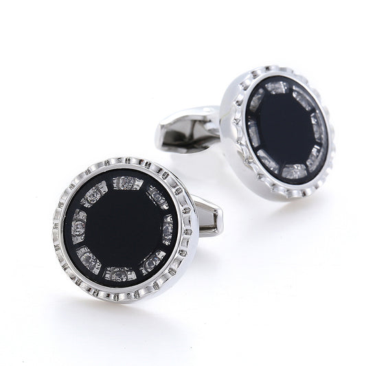 Round Inset French Formal Cufflinks