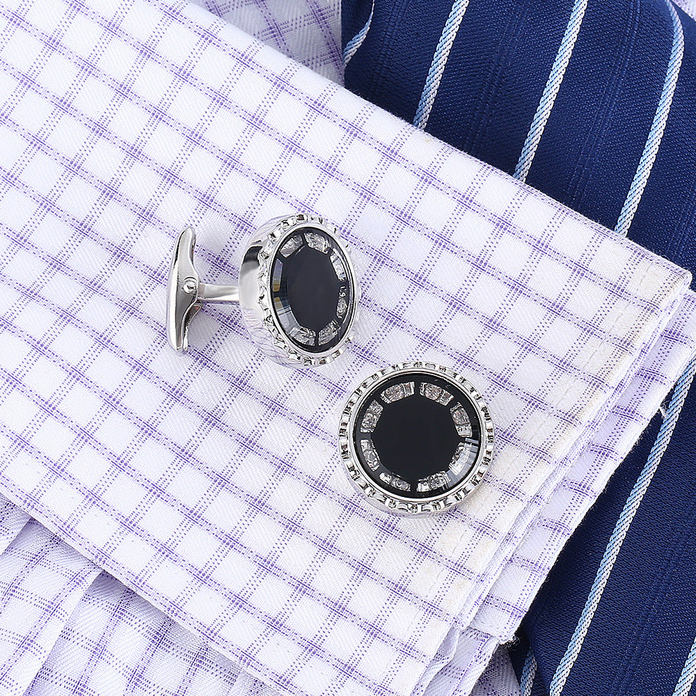 Round Inset French Formal Cufflinks