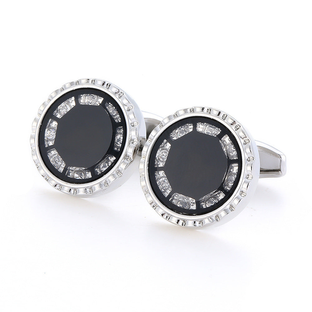 Round Inset French Formal Cufflinks