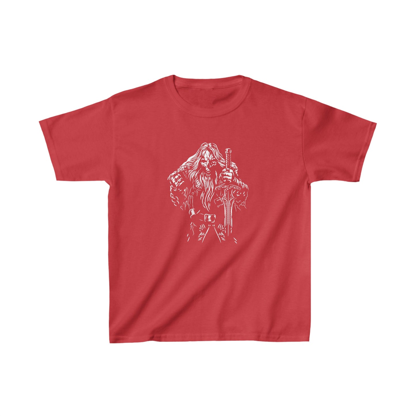 Viking Warrior Skeleton. Kids Heavy Cotton™ T-Shirt