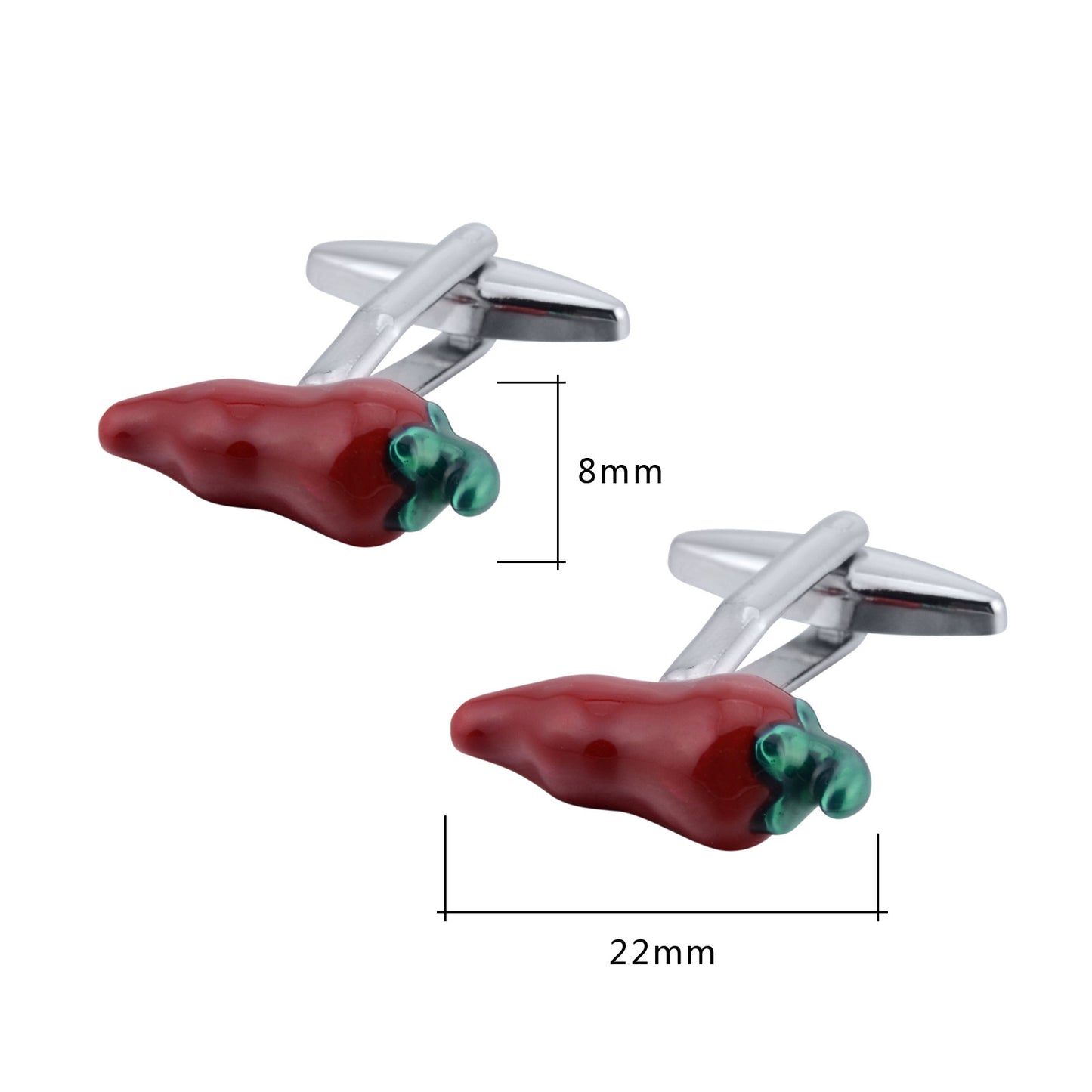 Enamel  Red Pepper Cufflinks