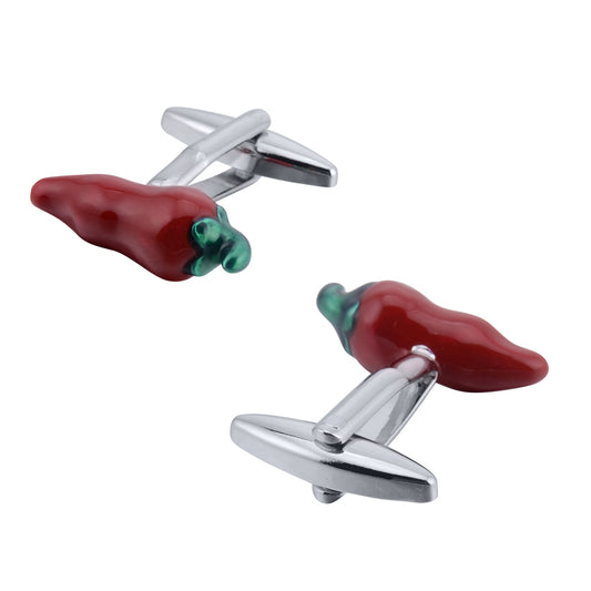 Enamel  Red Pepper Cufflinks