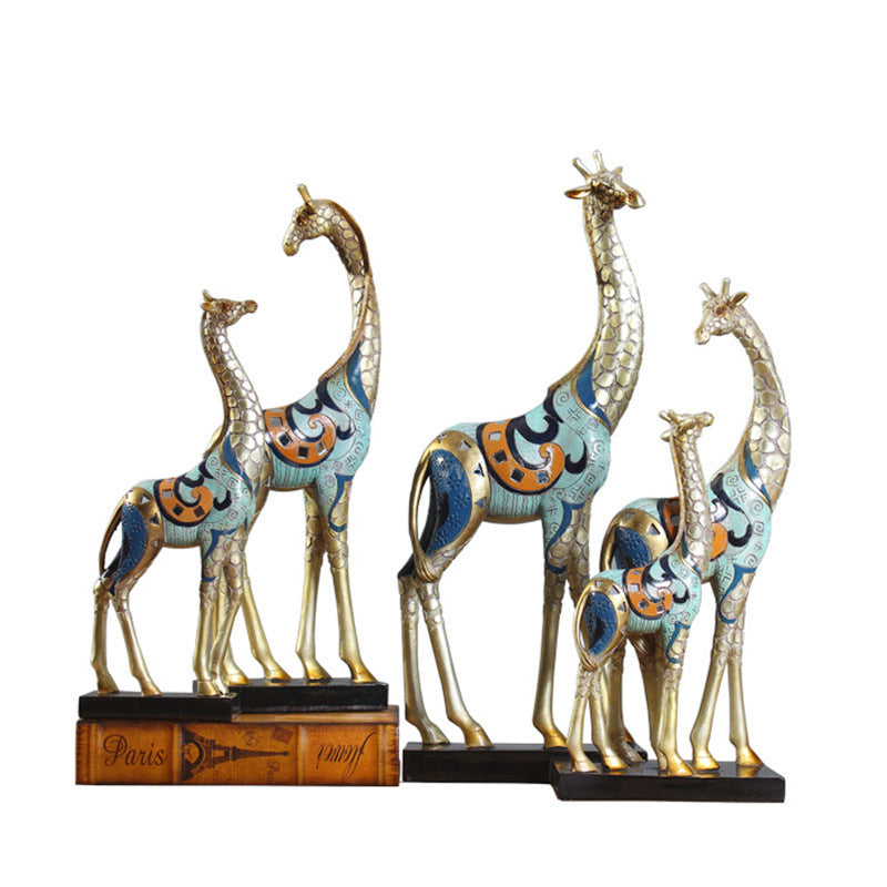 European Style Giraffe Resin Decoration