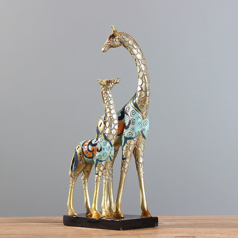 European Style Giraffe Resin Decoration