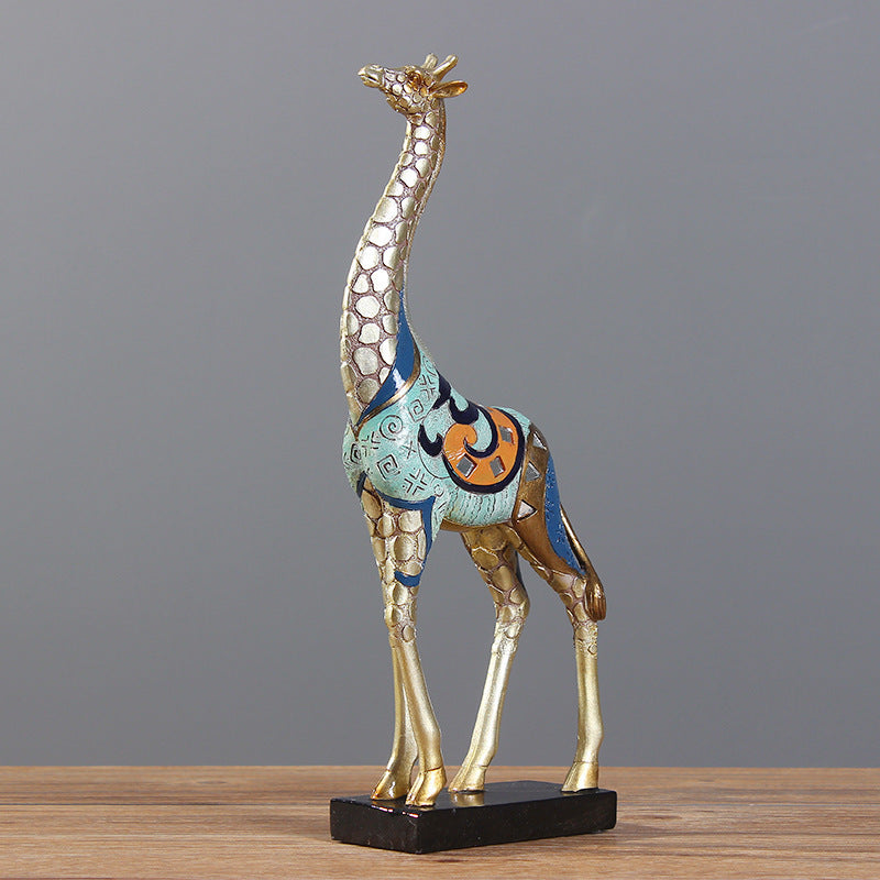 European Style Giraffe Resin Decoration