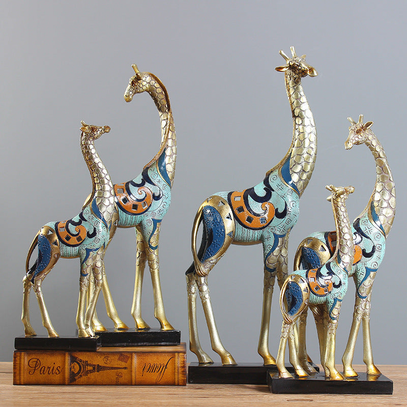 European Style Giraffe Resin Decoration