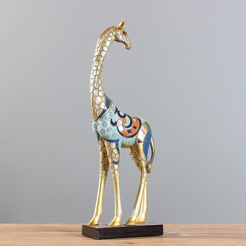 European Style Giraffe Resin Decoration