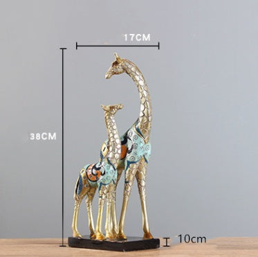 European Style Giraffe Resin Decoration