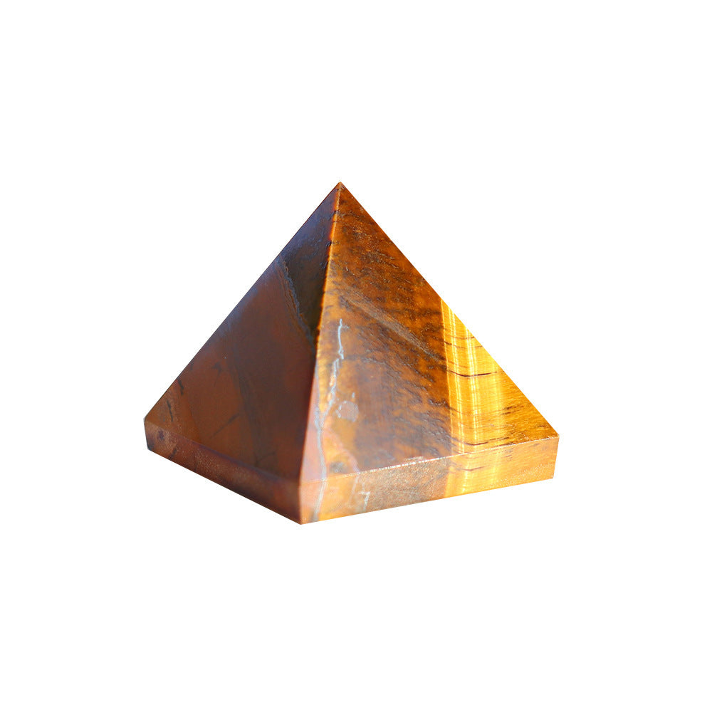 Natural Yellow Tiger Eye Stone Pyramid Decoration