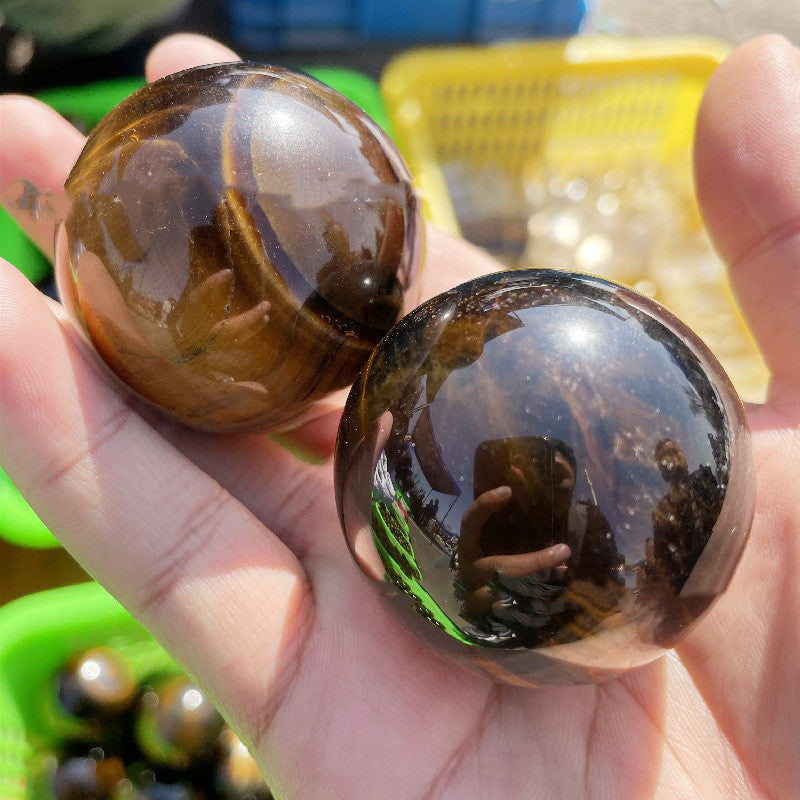 Natural Yellow Tiger Eye Stone Polished Crystal Ball