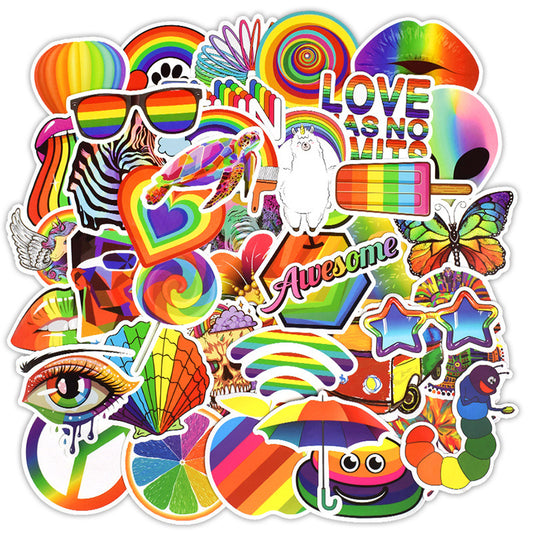 50 Rainbow Stickers