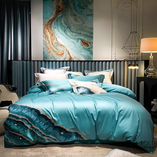 Top Grade Luxury Four Piece Ocean Embroidery Quilt Cover 2.0