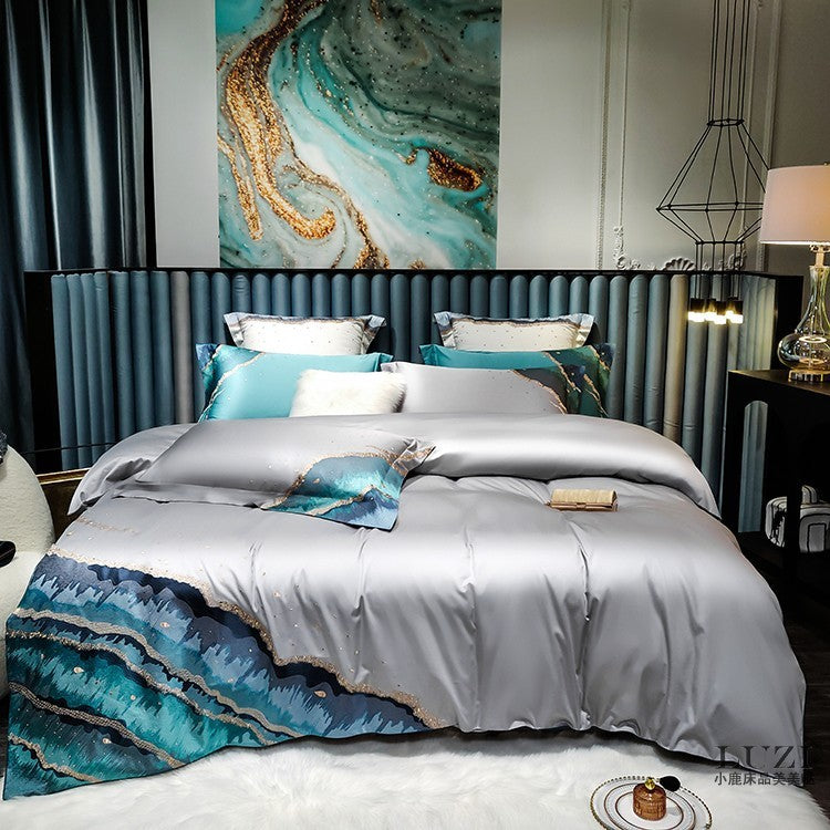 Top Grade Luxury Four Piece Ocean Embroidery Quilt Cover 2.0