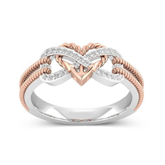 Infinity AAA Cubic Zirconia Anchor Rope Ring