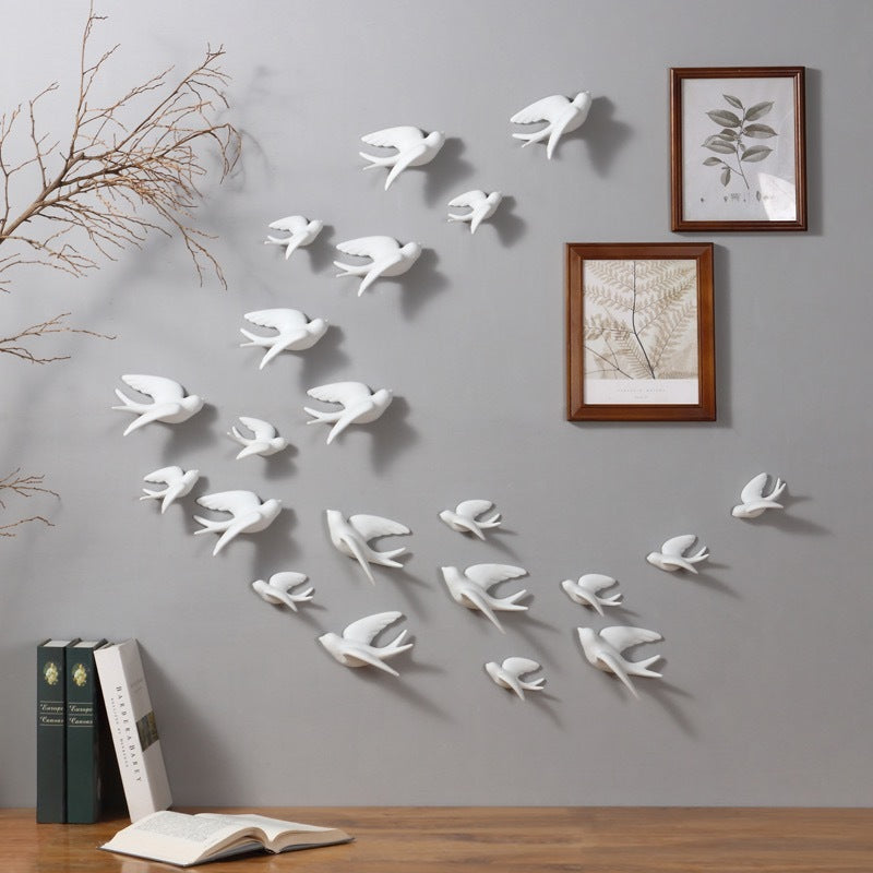 3D Ceramic Bird Wall Hangings Decoration