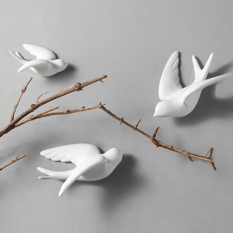 3D Ceramic Bird Wall Hangings Decoration