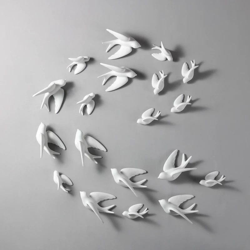 3D Ceramic Bird Wall Hangings Decoration