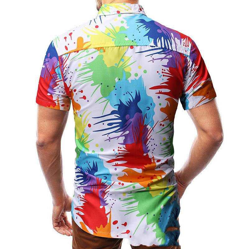 Rainbow Paint Button Shirt