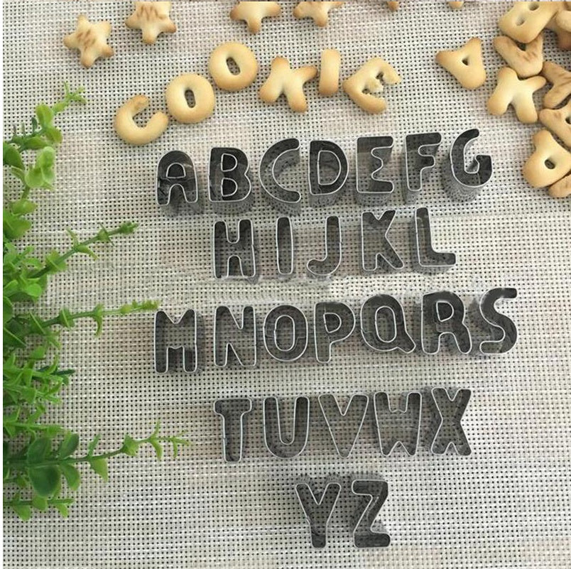 26 English Letters Stainless Steel Cookie Cutters