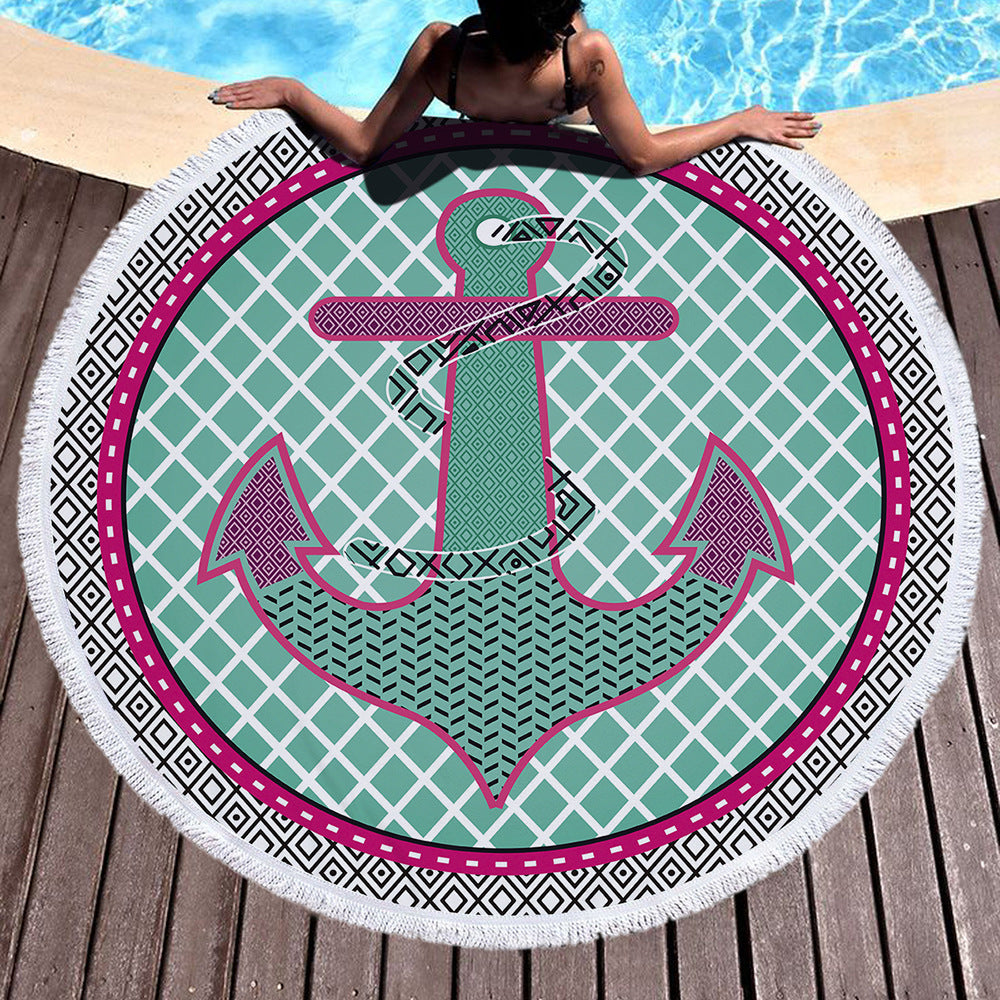 Microfiber Round Geometric Towel