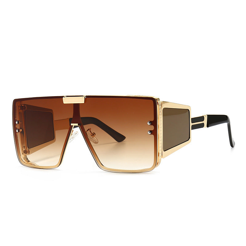 Flat-Top Retro Oversized Frame Sunglasses