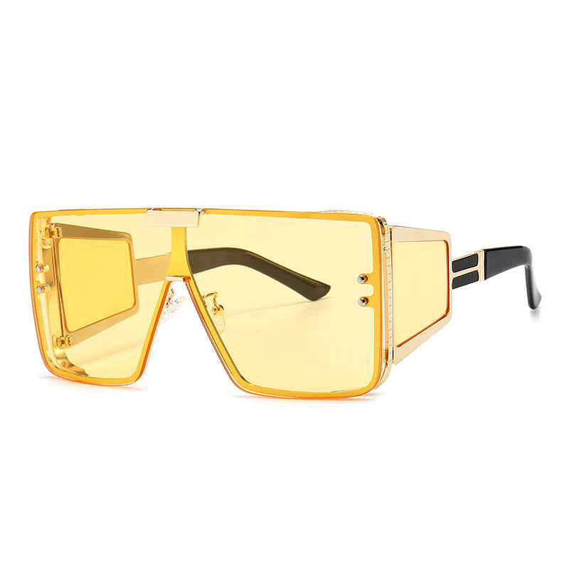 Flat-Top Retro Oversized Frame Sunglasses