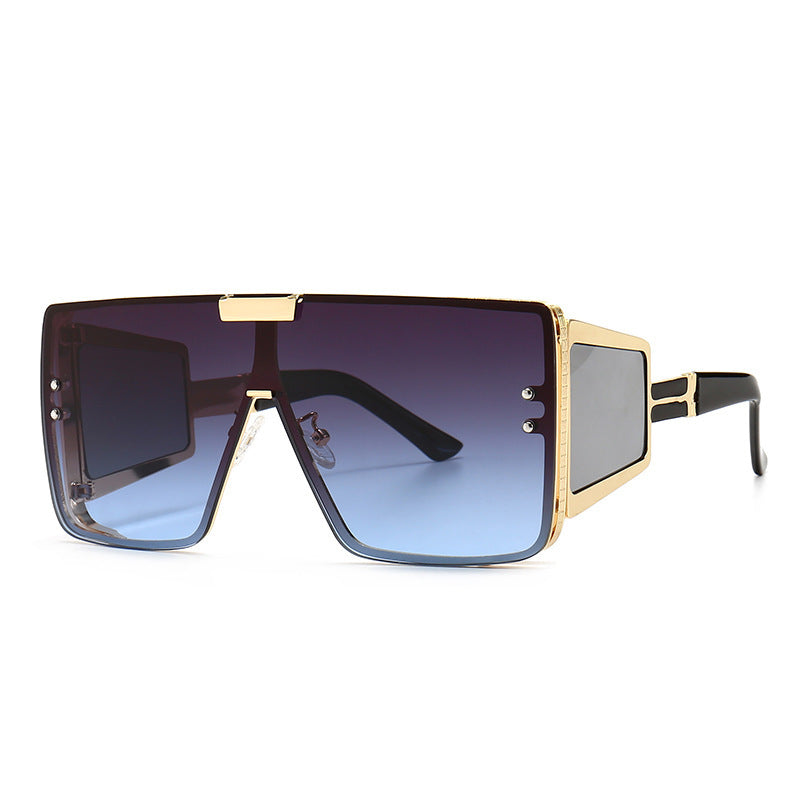 Flat-Top Retro Oversized Frame Sunglasses