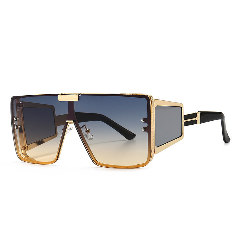 Flat-Top Retro Oversized Frame Sunglasses